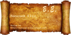 Bencsek Eliz névjegykártya